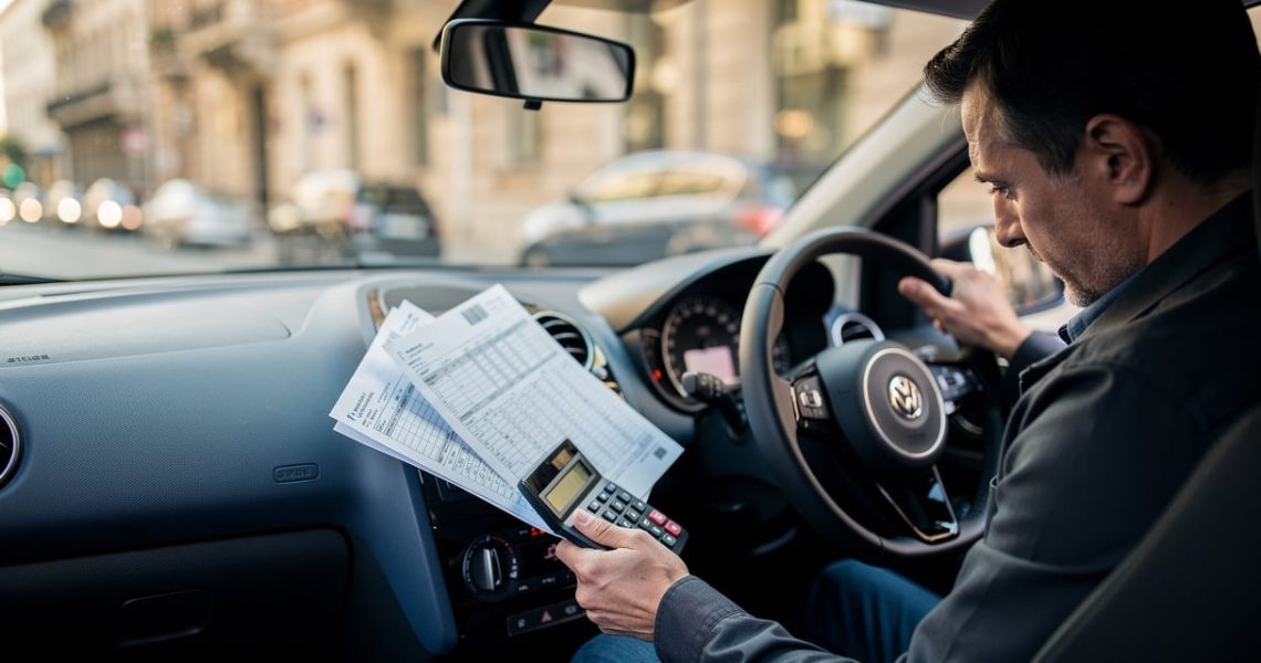 Conducteur calculant le coût de son assurance auto avec malus