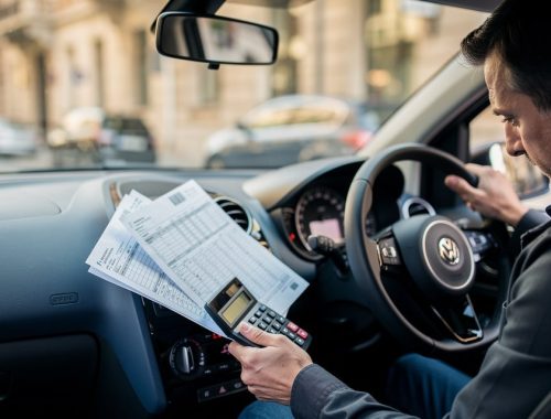 Conducteur calculant le coût de son assurance auto avec malus